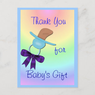 Baby Boy Binkie Merci carte postale - personnalise