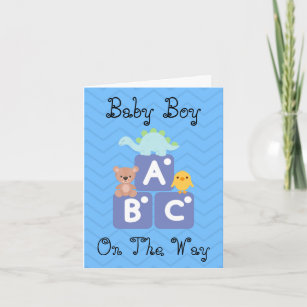 Baby Boy Blocks Félicitations Carte d'invitation
