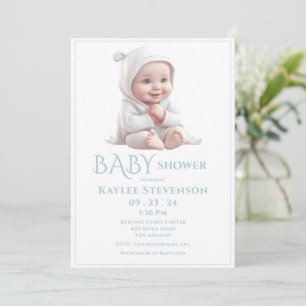 Baby Boy Blue Baby shower Invitation