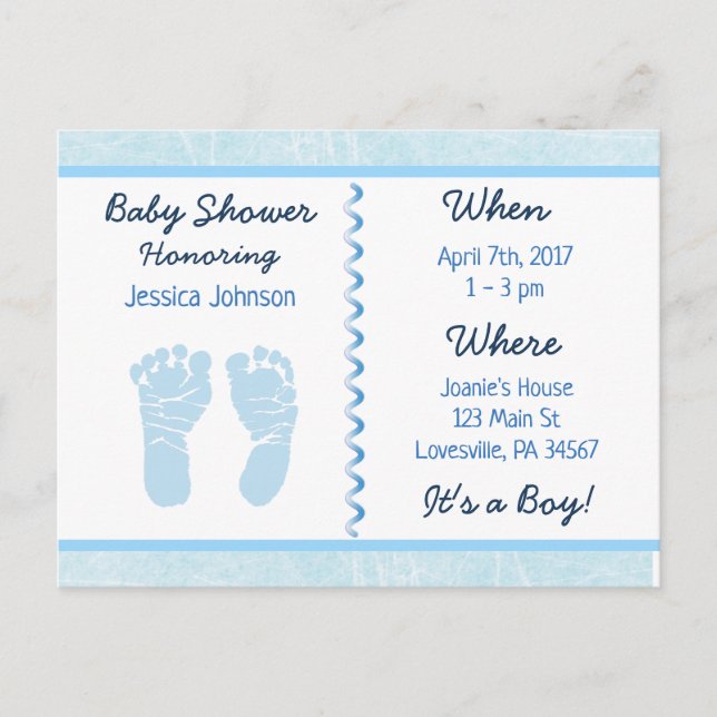 Baby Boy Blue Baby shower Invitation (Devant)