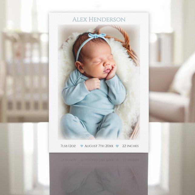 Baby Boy Blue Dotée Carte Faire-part de naissance (Baby Boy Blue Dotted Birth Announcement Card)