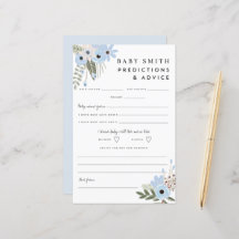 Baby Boy Blue Floral Baby shower Fiche conseil
