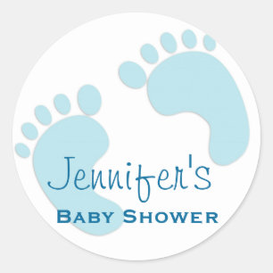 Baby Boy Blue Footprint Stickers Douche simple