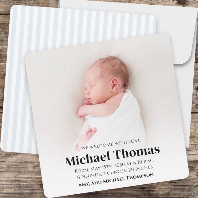 Baby Boy Blue Photo Simple mignonne Carré (Créateur téléchargé)