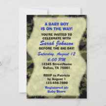 Baby Boy - Camo Theme Baby shower Invitation