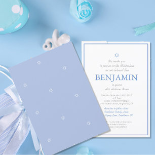 Baby Boy Cérémonie de baptême Invitation juive héb