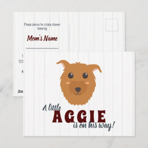 Baby Boy Chien Maroon Baby shower Invitation