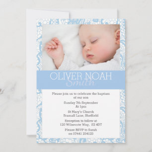 Baby Boy Christening/Baptism Invitation