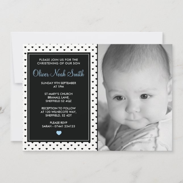 Baby Boy Christening/Baptism Invitation (Devant)