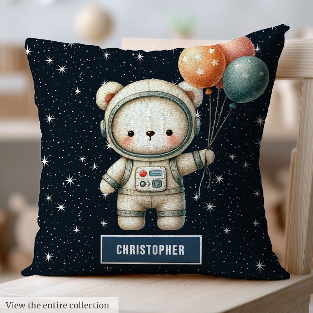 Baby Boy Coussin décoratif Astronaut Teddy Bear (Baby Boy Decorative Pillow Astronaut Teddy Bear Art)