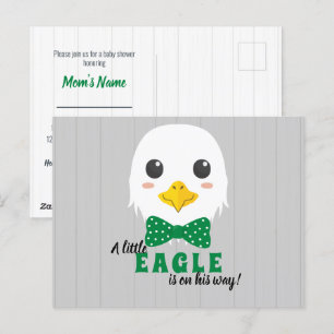 Baby Boy Eagle Green Baby shower Invitation