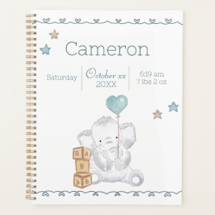 Baby Boy Elephant Personnalisé Nom et Détails de n