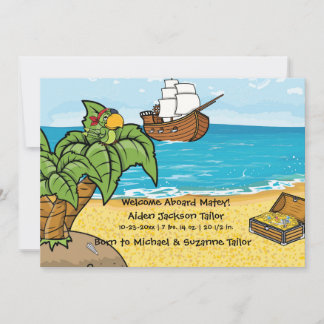 Baby Boy Faire-part de naissance Pirates Trésor