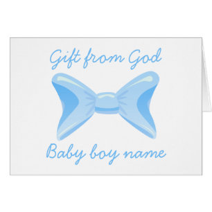 Baby boy Gift from God Blue bow Bible verse