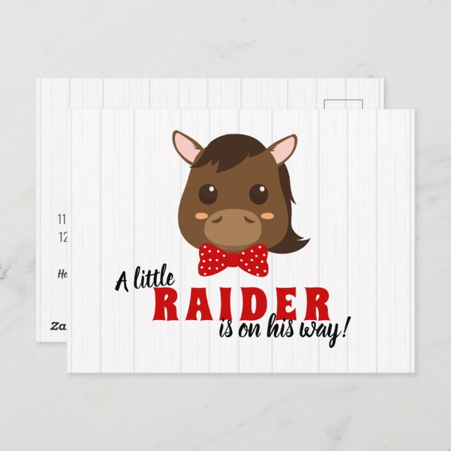 Baby Boy Horse Baby shower Invitation (Devant / Derrière)