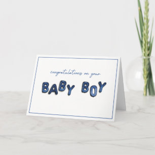 Baby Boy Mylar Balloons Félicitations Carte