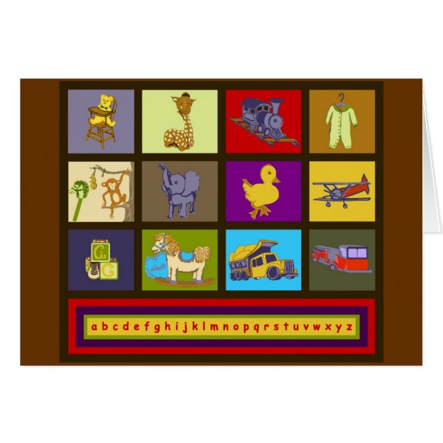 Baby Boy Nursery Toys Carte à thème (Devant horizontal)