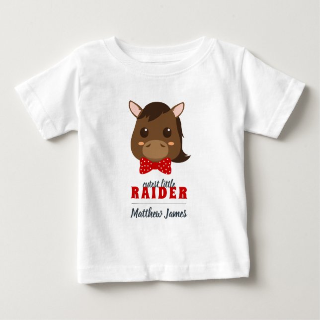 Baby Boy Red Horse Raider T-Shirt (Devant)