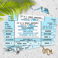 Baby Boy Shower Concert Billet Invitation Card