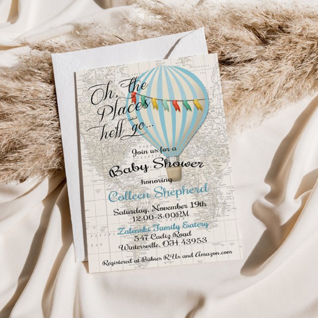 Baby Boy Shower Hot Air Balloon Invitation (Créateur téléchargé)
