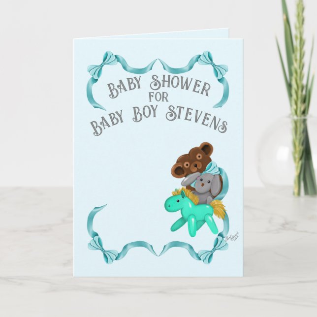 Baby Boy Shower Invitation Card (Devant)