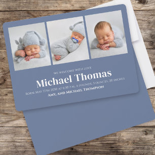 Baby Boy Simple Photo Collage Bleu