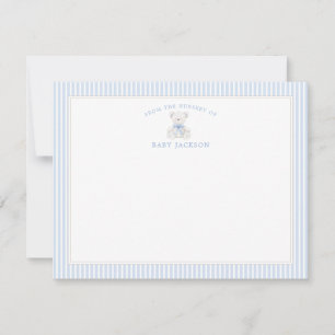 Baby Boy Teddy Bear Baby shower Merci Cartes