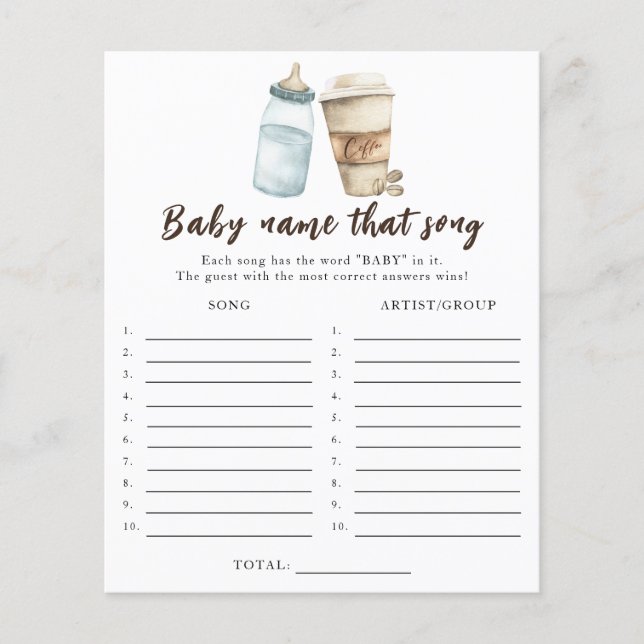 Baby brasse du café - Nom ce jeu de chanson (Devant)