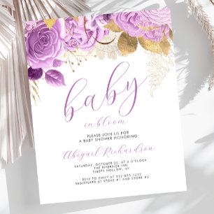Baby budget dans Bloom Lilac Floral Baby Shower