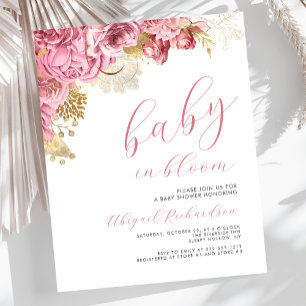 Baby budget Fleur rose Filles Baby Shower