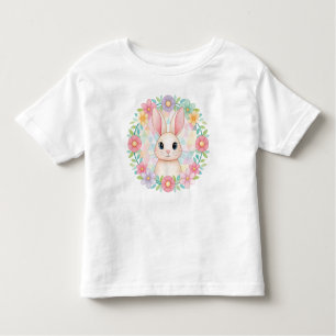 Baby Bunny en T-shirt de couronne fleurie