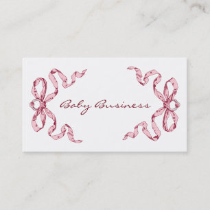 Baby Business Pink Bows Cartes de visite
