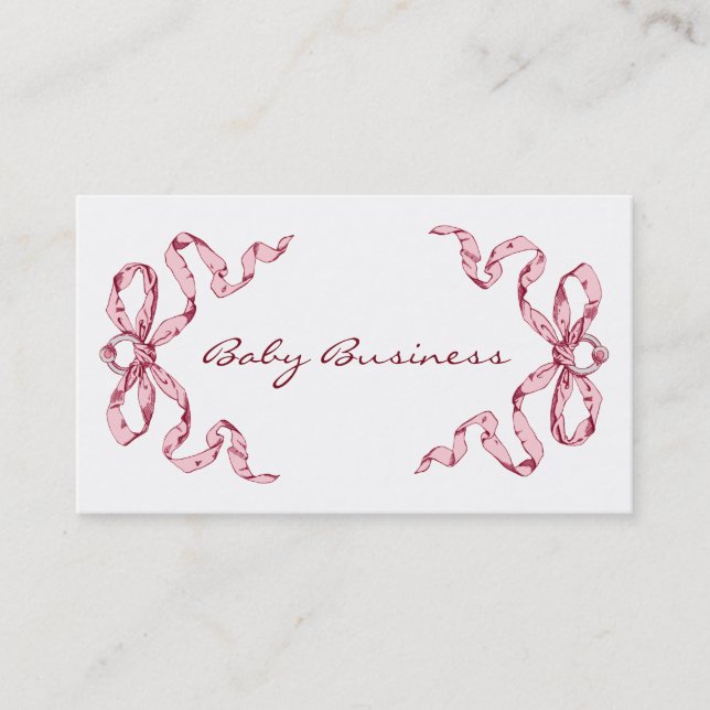 Baby Business Pink Bows Cartes de visite (Devant)