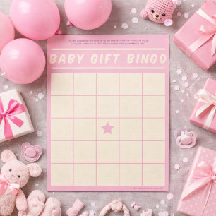 Baby-Cadeau Bingo Baby shower Jeu Pink Bloc-notes