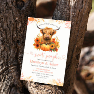 Baby Calf Vache Citrouille Baby shower Invitation
