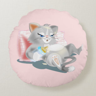 Baby Chat Coussin rond Funny