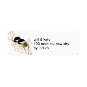 Baby Chickadee Bird Adresse de retour Étiquettes