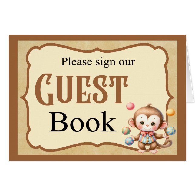 Baby Circus_ Guestbook Card (Devant Horizontal)