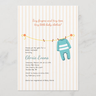 Baby Clothesline Douche Invitation