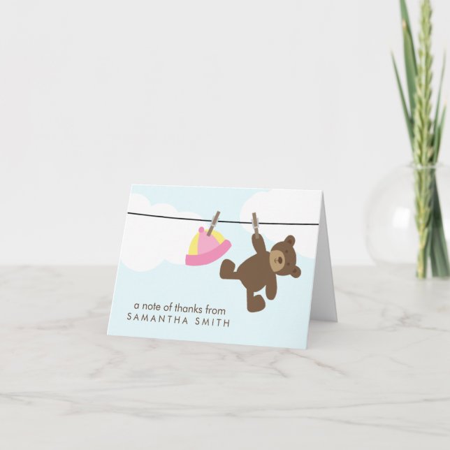 Baby Clothesline Merci Notes {rose} (Devant)