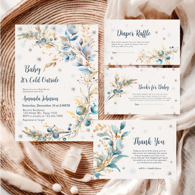 Baby Cold Outside Winter Baby Shower Thank You (Créateur téléchargé)