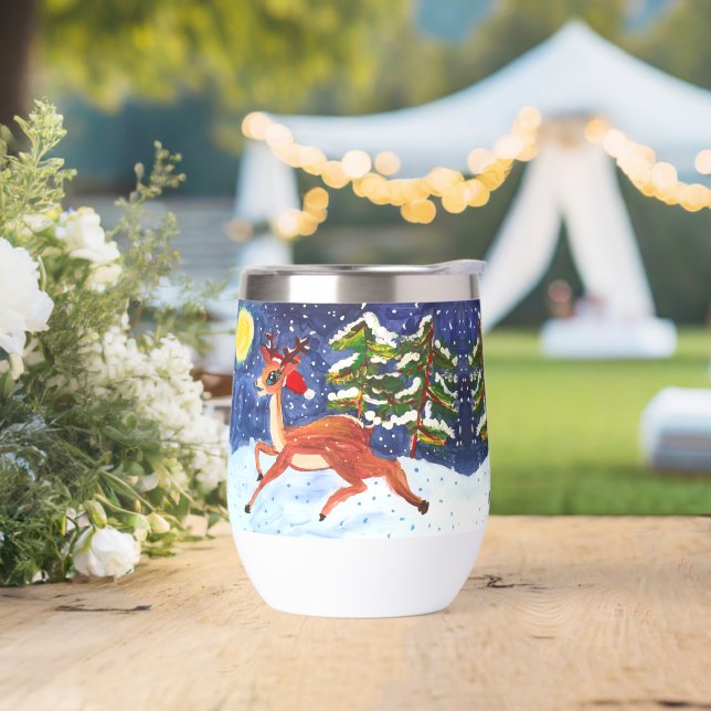 Baby Deer in Santa Hat "Art by Kids" (Extérieur)