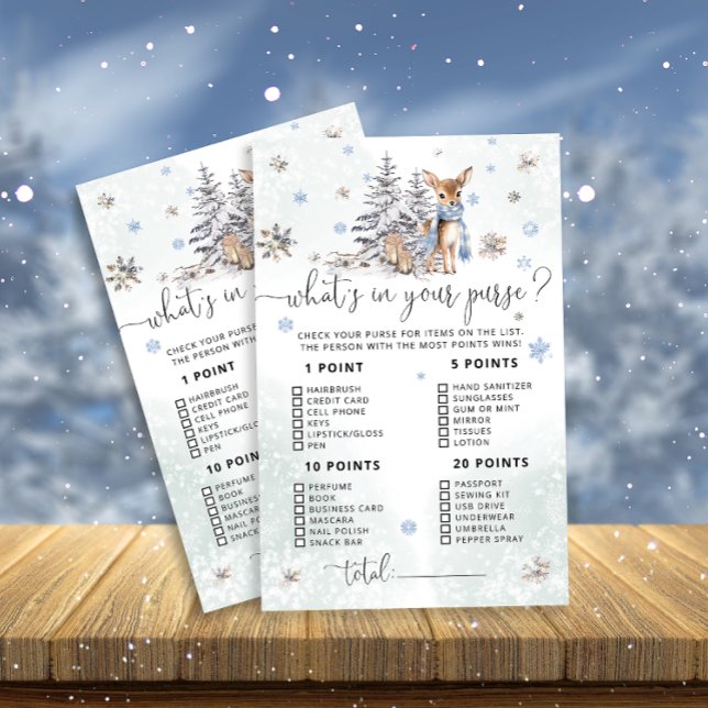 Baby Deer Whats in Your Purse Baby shower Jeu (Créateur téléchargé)