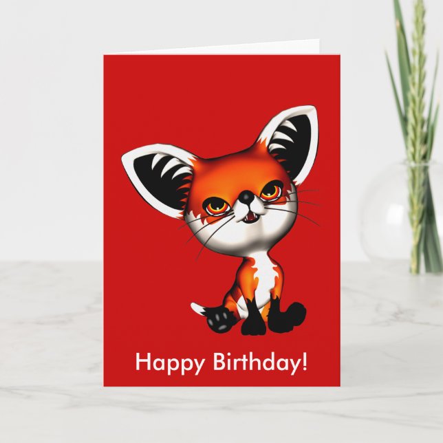 Baby Dog Fox Bonne carte d'anniversaire (Devant)