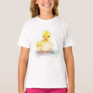 Baby Duck 2 Watercolor T-shirt de base pour enfant