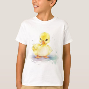 Baby Duck 2 Watercolor T-Shirt de base pour enfant
