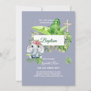 Baby Elephant BAPTISM Bautizo Bautismo Invitations
