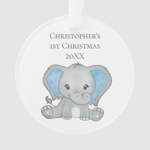 Baby Eléphant bleu Baby 1er Noël