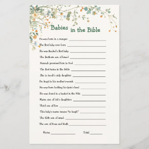 Baby Elephant & Butterflies Baby in Bible Game