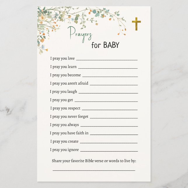 Baby Elephant & Butterflies Prières pour Baby Game (Devant)